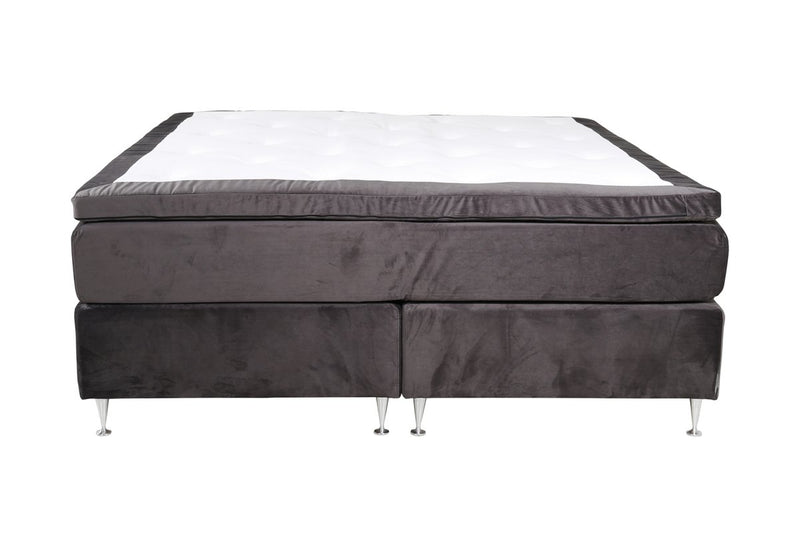 Yulara Tweepersoonsbed - 200 x 160 cm - Donkergrijs Medium Stevig Matrass