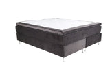 Yulara Tweepersoonsbed - 200 x 160 cm - Fluweel Donkergrijs Medium Matras