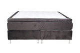 Yulara Tweepersoonsbed - 200 x 160 cm - Fluweel Donkergrijs Medium Matras