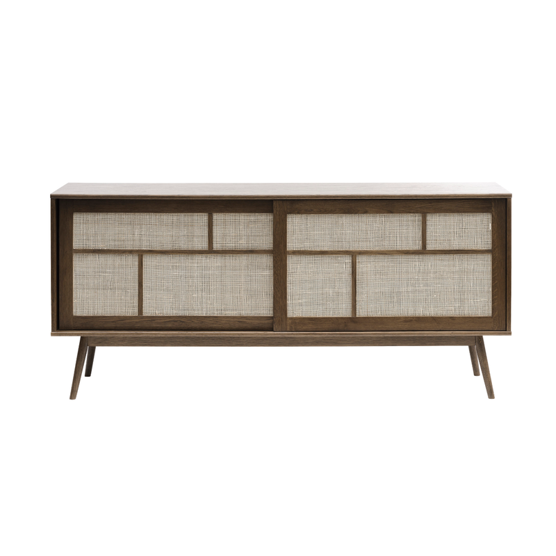 Yass Dressoir - Smoked Eiken met Rattan