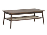 Yass Salontafel - 120 x 60 cm - Smoked Eiken met Rattan - Salontafels - Rebellenclub