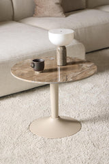 Alva Salontafel - ø60 cm - Marmerlook