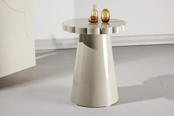 Aris Bijzettafel - ø45 cm - Glossy Beige -  - Rebellenclub