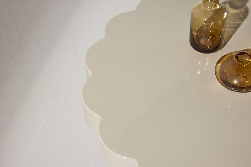 Aris Bijzettafel - ø45 cm - Glossy Beige -  - Rebellenclub