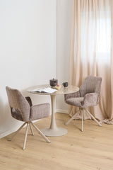 Alva Eetkamertafel - ø90 cm - Marmerlook