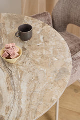 Alva Eetkamertafel - ø90 cm - Marmerlook