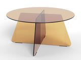 Circe Salontafel - ø80 cm - Bruin Glas -  - Rebellenclub