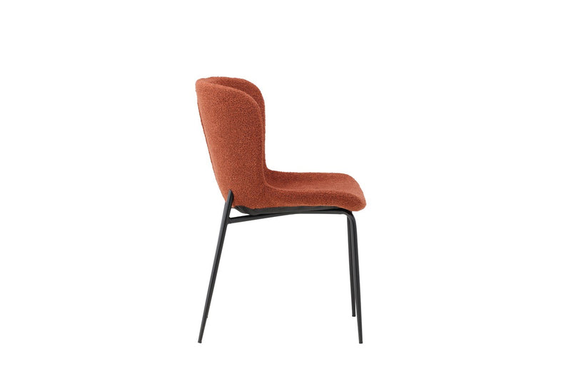 Drammen Eetkamerstoel - Set van 2 - RoodBruin Bouclé - Eetkamerstoelen - Rebellenclub