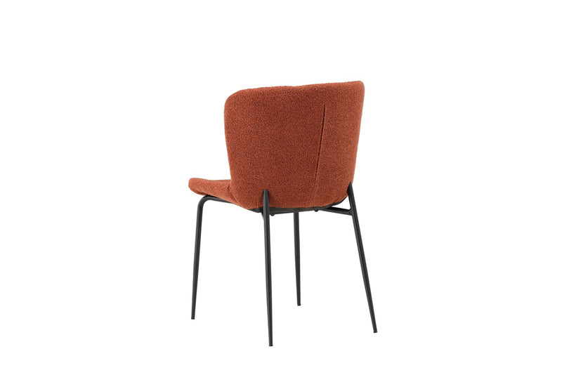 Drammen Eetkamerstoel - Set van 2 - RoodBruin Bouclé - Eetkamerstoelen - Rebellenclub