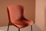 Drammen Eetkamerstoel - Set van 2 - RoodBruin Bouclé - Eetkamerstoelen - Rebellenclub