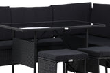 Gerani Hoekloungeset - Zwart - Loungesets - Rebellenclub