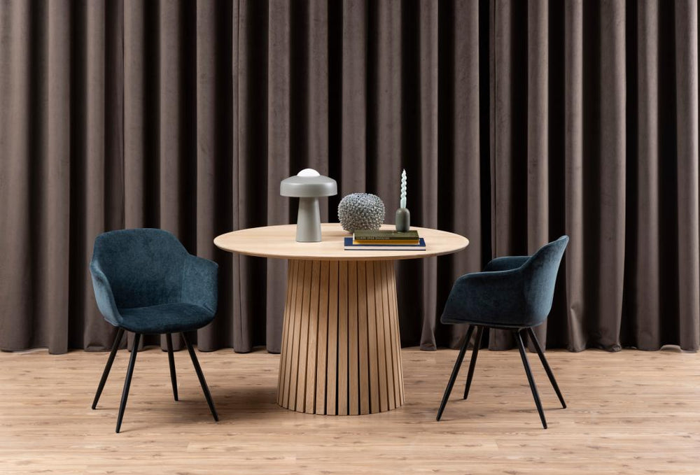 Set van 6 gestoffeerde eetkamerstoelen - in flanel - metalen frame - moderne stijl - grijs