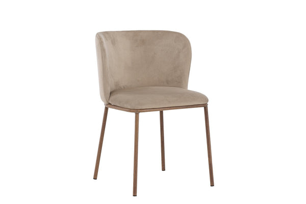 Ika Eetkamerstoel - Set van 2 - Beige Velours