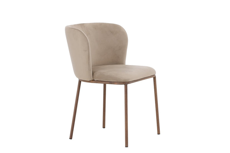 Ika Eetkamerstoel - Set van 2 - Beige Velours - Eetkamerstoelen - Rebellenclub