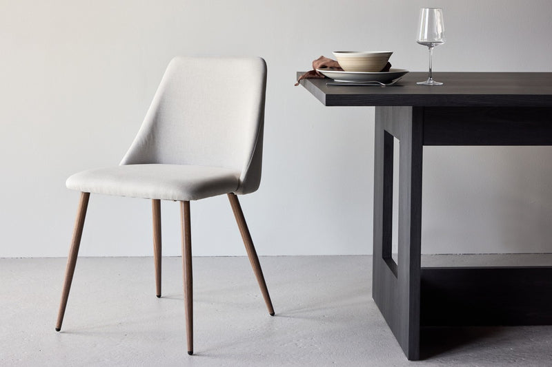 Kangasala Eetkamerstoel - Set van 2 - Beige Linnen - Eetkamerstoelen - Rebellenclub