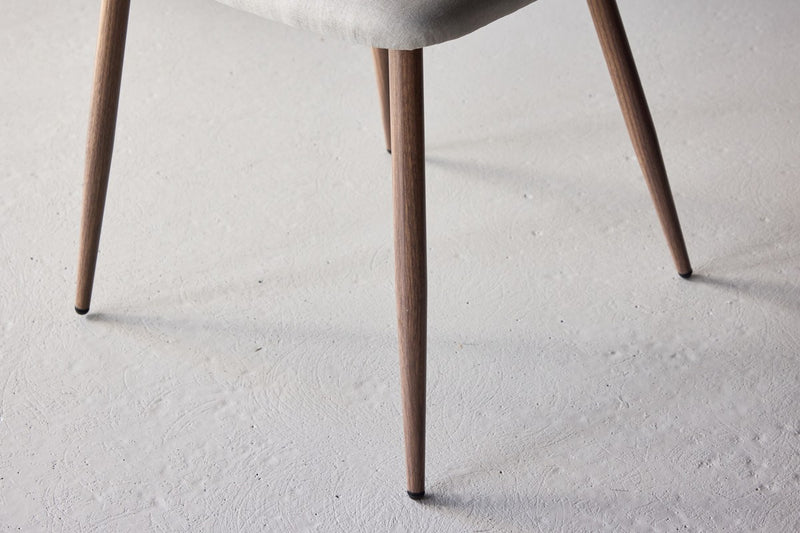Kangasala Eetkamerstoel - Set van 2 - Beige Linnen - Eetkamerstoelen - Rebellenclub