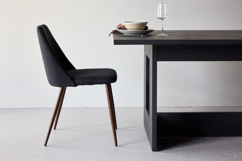 Kangasala Eetkamerstoel - Set van 2 - Zwart Linnen - Eetkamerstoelen - Rebellenclub
