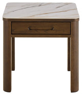 Leda Bijzettafel - 45 x 45 cm - Marmerlook / Gerookt Eiken -  - Rebellenclub