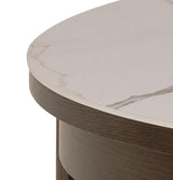 Leda Eetkamertafel - ø120 cm - Marmerlook / Gerookt Eiken -  - Rebellenclub