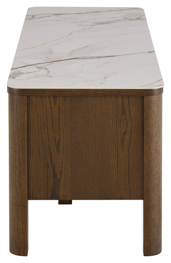 Leda TV-meubel  - 120 x 40 cm - Marmerlook / Gerookt Eiken -  - Rebellenclub