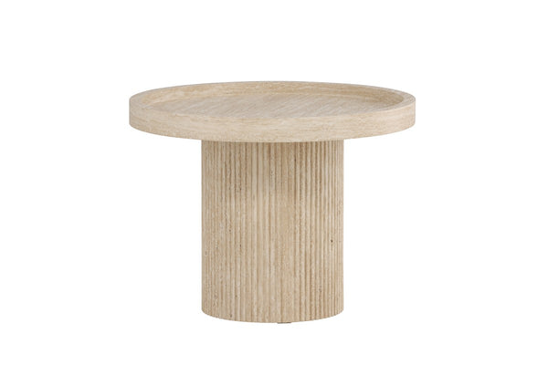 Leto Bijzettafel - ø60 cm- Travertinlook -  - Rebellenclub