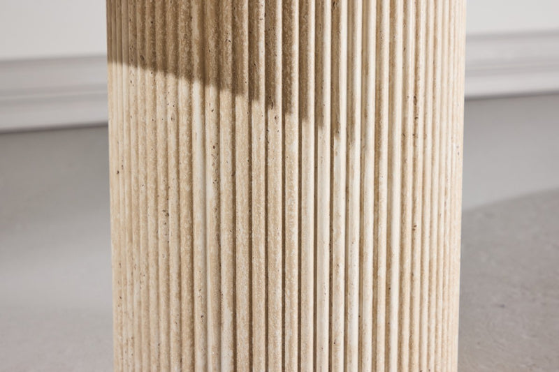 Leto Bijzettafel - ø60 cm- Travertinlook -  - Rebellenclub