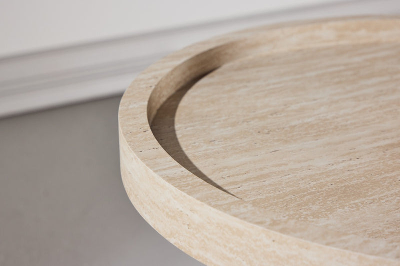 Leto Bijzettafel - ø60 cm- Travertinlook -  - Rebellenclub