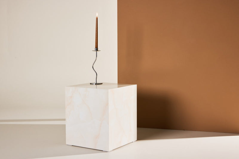 Tusani Salontafel - 40 x 40 cm - Beige Marmerlook - Salontafels - Rebellenclub