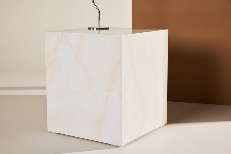 Tusani Salontafel - 40 x 40 cm - Beige Marmerlook - Salontafels - Rebellenclub