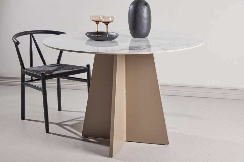 Vonge Eetkamertafel - ø 110 cm - Marmerlook -  - Rebellenclub