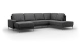 Malmo U-opstelling Hoekeiland Links - 2,5 zits + Chaise Longue Rechts - Unit 67 Antraciet - Banken - Rebellenclub
