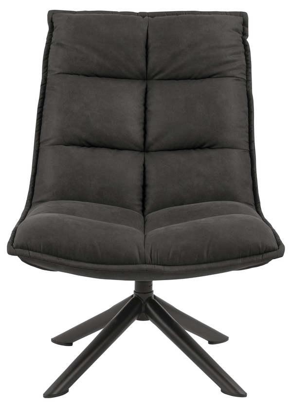 Draai Fauteuil Kastel - Antraciet met zwart metalen frame - Rebellenclub