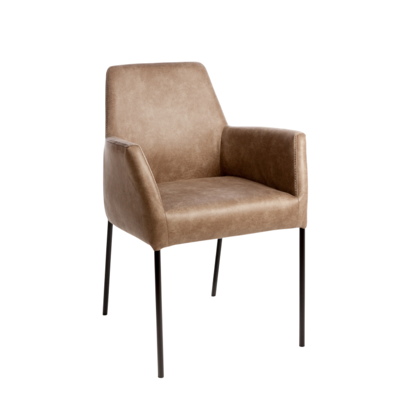 Eetkamerstoel Hyggen met arm - Leaf 06 Mustard - Eetkamerstoelen - Rebellenclub