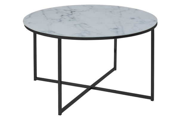 Genua Salontafel Rond - Witte marmer print - Rebellenclub